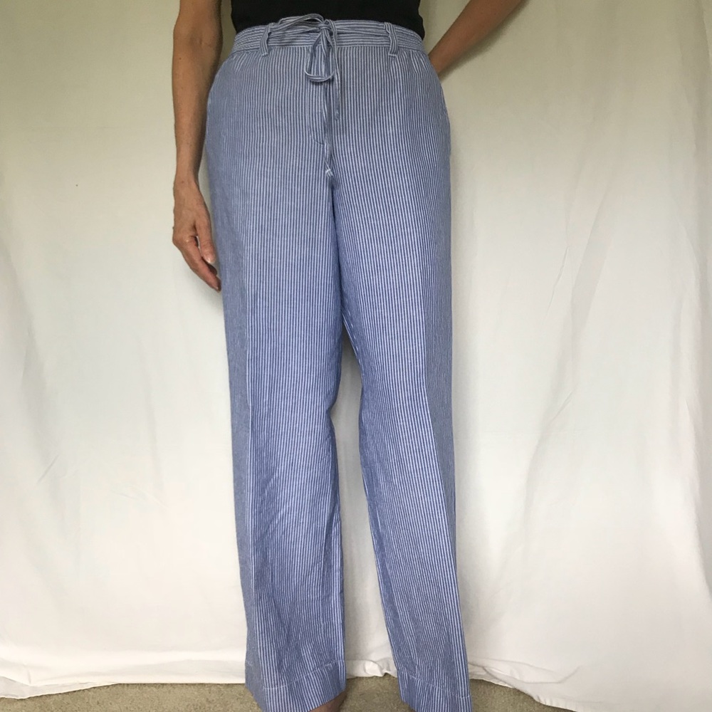 Talbots Seersucker Linen Pants
